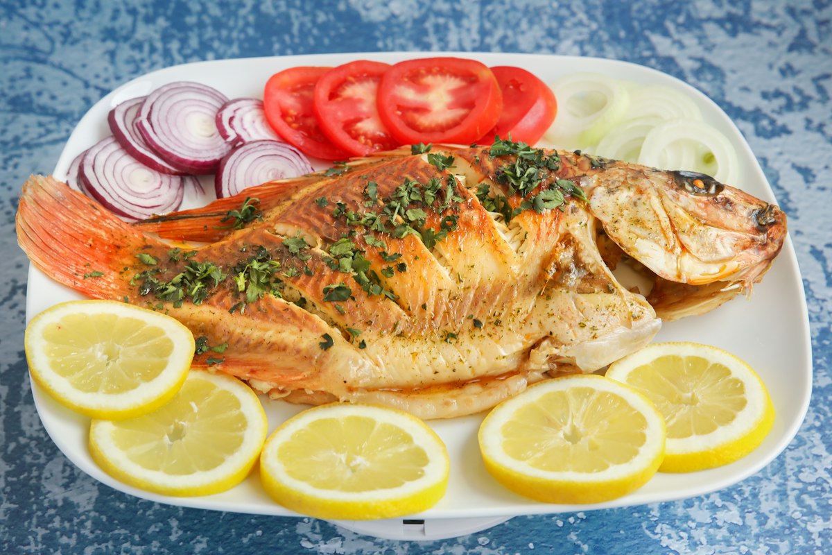Peixe grelhado do dia